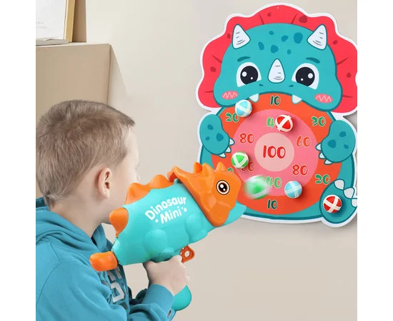 Интерактивная игра Dinosaur Athletics Gun на липучках + мишень Green