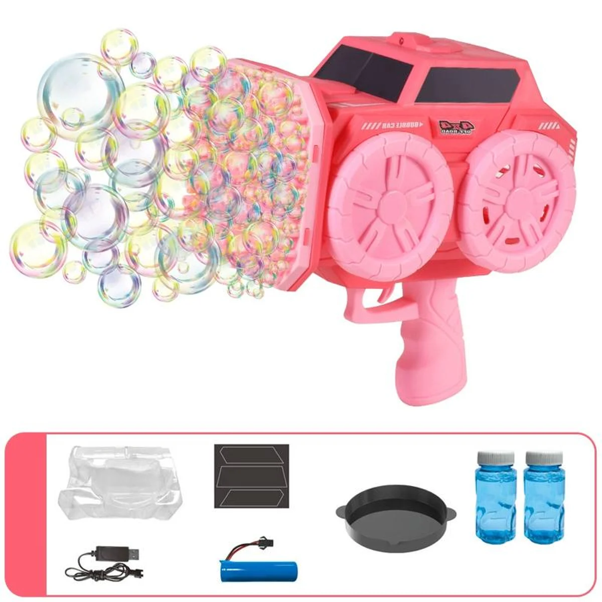 Пистолет с мыльными пузырями SHT KB1294 Car на 139 отверстий + 2xbottle 60ml Pink