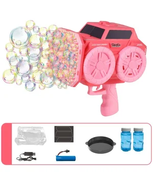 Пістолет з мильними бульбашками SHT KB1294 Car на 139 отворів + 2xbottle 60ml Pink