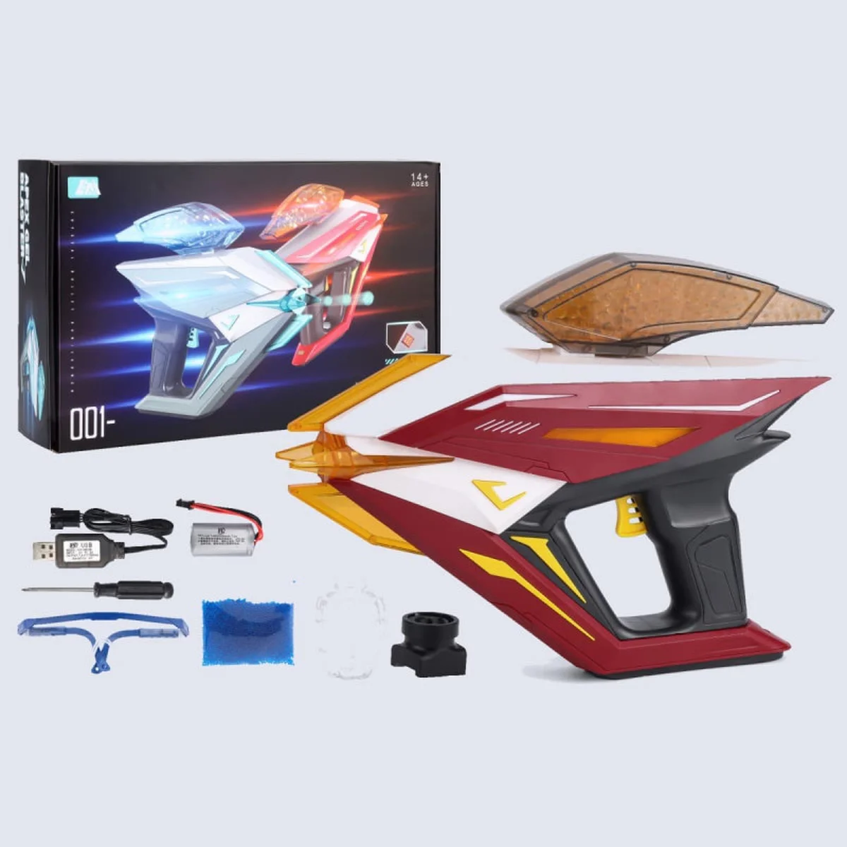 Пистолет на гидрогелевых шариках (орбизах) Gel Energy Space 001 Red