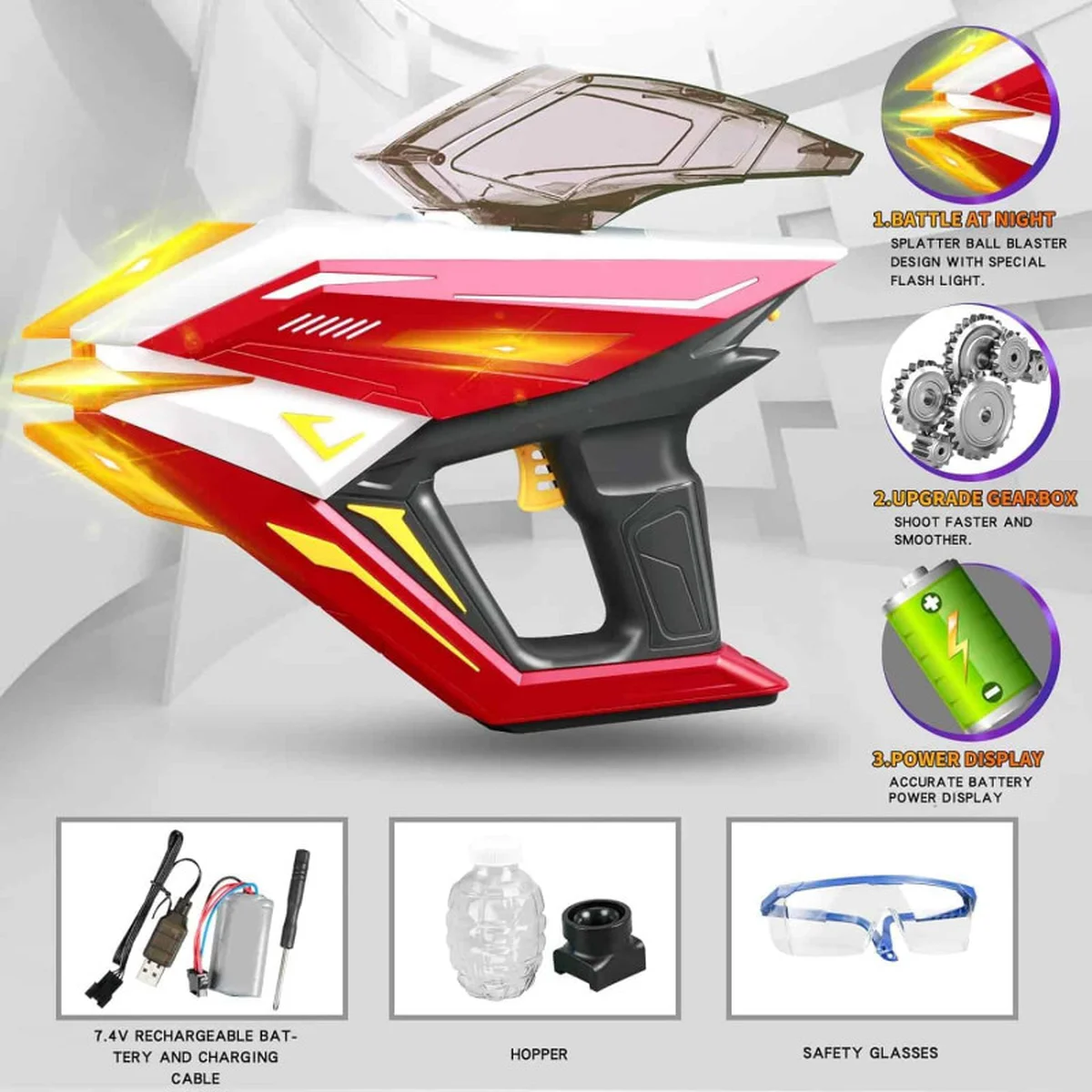 Пистолет на гидрогелевых шариках (орбизах) Gel Energy Space 001 Red