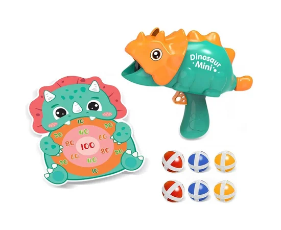 Интерактивная игра Dinosaur Athletics Gun на липучках + мишень Green