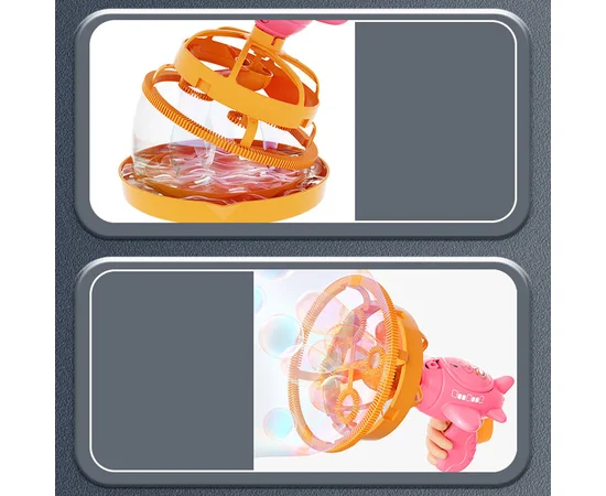 Пістолет для мильних бульбашок H035 Bubble Gun з пропелером 2in1 + bottle 250ml Pink