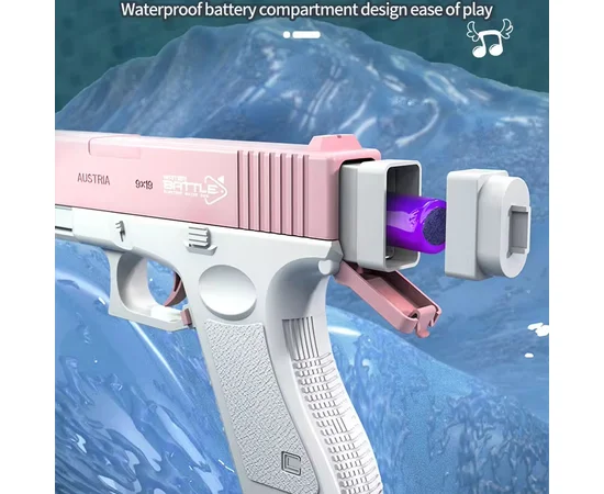 Водяний акумуляторний пістолет Glock Water Gun (250ml) with lithium battery Pink