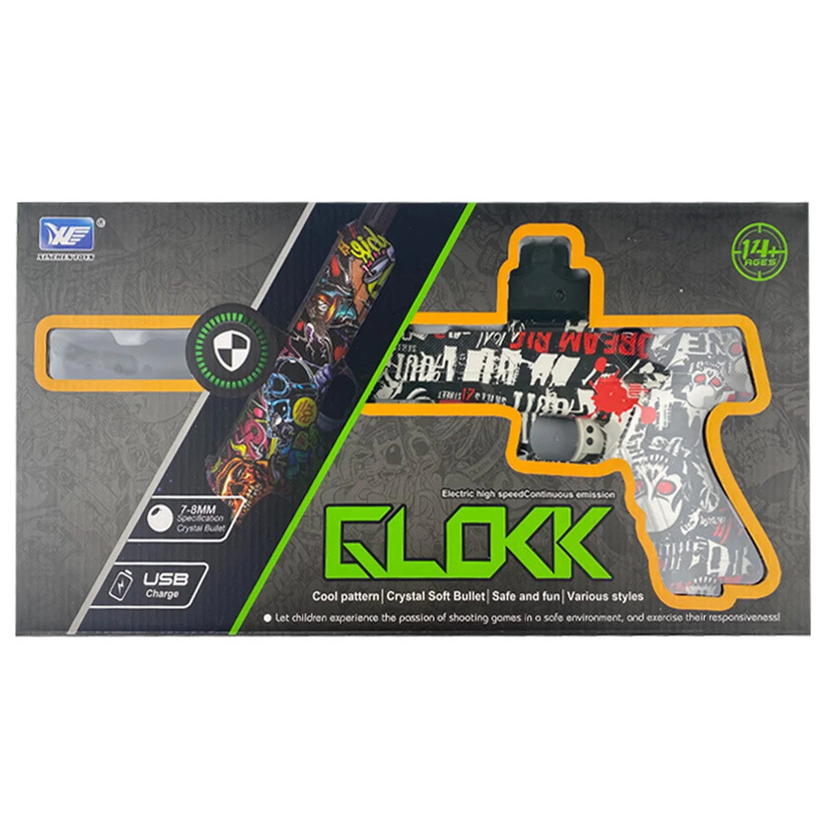 Пістолет на гідрогелевих кульках (орбізах) Glokk Black / Red