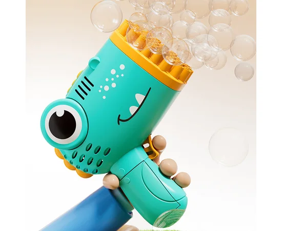 Пістолет для мильних бульбашок Dinosaur Bubble Gun з насадкою на 40 отворів 50ml Green
