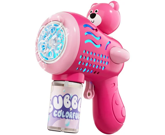 Пістолет із мильними бульбашками H058 Little Bear + bottle 50ml Pink