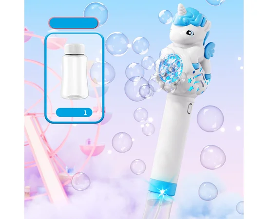 Пістолет із мильними бульбашками H055 Little Unicorn + bottle 50ml Light Blue