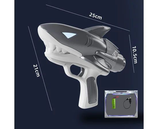 Водний акумуляторний пістолет Shark Water Gun 185-68 (300ml) with lithium battery Grey