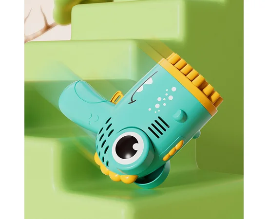 Пістолет для мильних бульбашок Dinosaur Bubble Gun з насадкою на 40 отворів 50ml Green