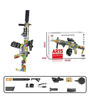 Автомат на гідрогелевих кульках (орбізах) AR15 Alphabet Green