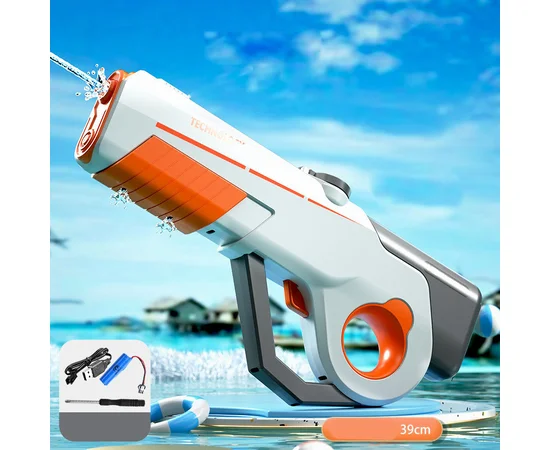 Водний акумуляторний автомат Water Gun 8002C (600ml) with lithium battery White / Orange