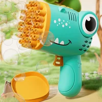 Пістолет для мильних бульбашок Dinosaur Bubble Gun з насадкою на 40 отворів 50ml Green