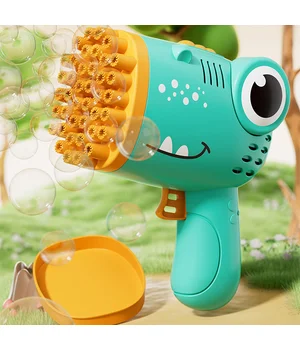 Пистолет для мыльных пузырей Dinosaur Bubble Gun с насадкой на 40 отверстий 50ml Green Пистолет для мыльных пузырей Dinosaur Bubble Gun с насадкой на 40 отверстий 50ml Green