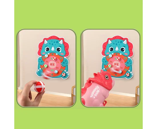 Интерактивная игра Dinosaur Athletics Gun на липучках + мишень Red
