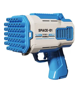 Пистолет для мыльных пузырей Bubble Gun 698-20 с насадками на 32/45 отверстий 50ml Blue