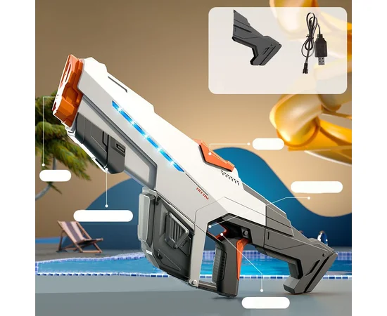 Водный аккумуляторный автомат Water Gun 2307 (650ml) with lithium battery White