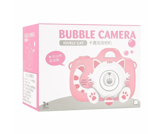 Фотокамера-генератор мыльных пузырей 1001 Kitty Children's camera Pink