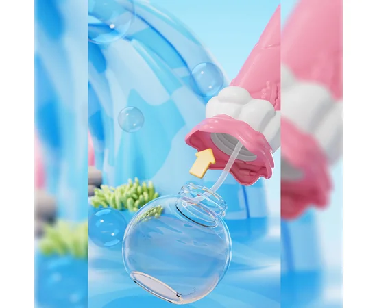 Пистолет с мыльными пузырями H038 Shark + bottle 50ml Pink