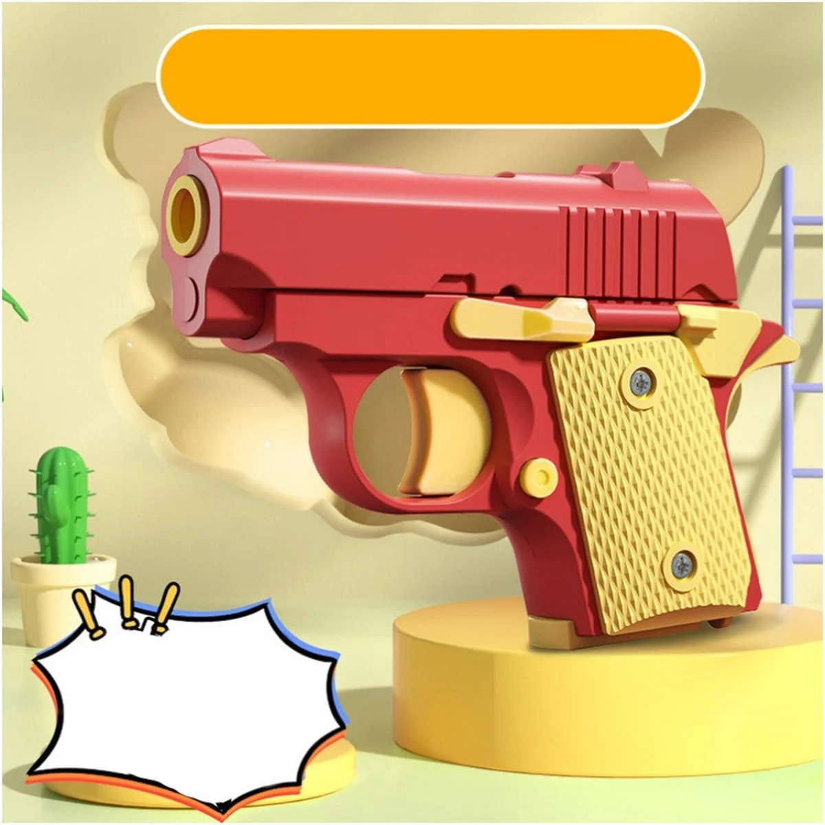 Дитячий іграшковий пістолет-антистрес Red / Yellow