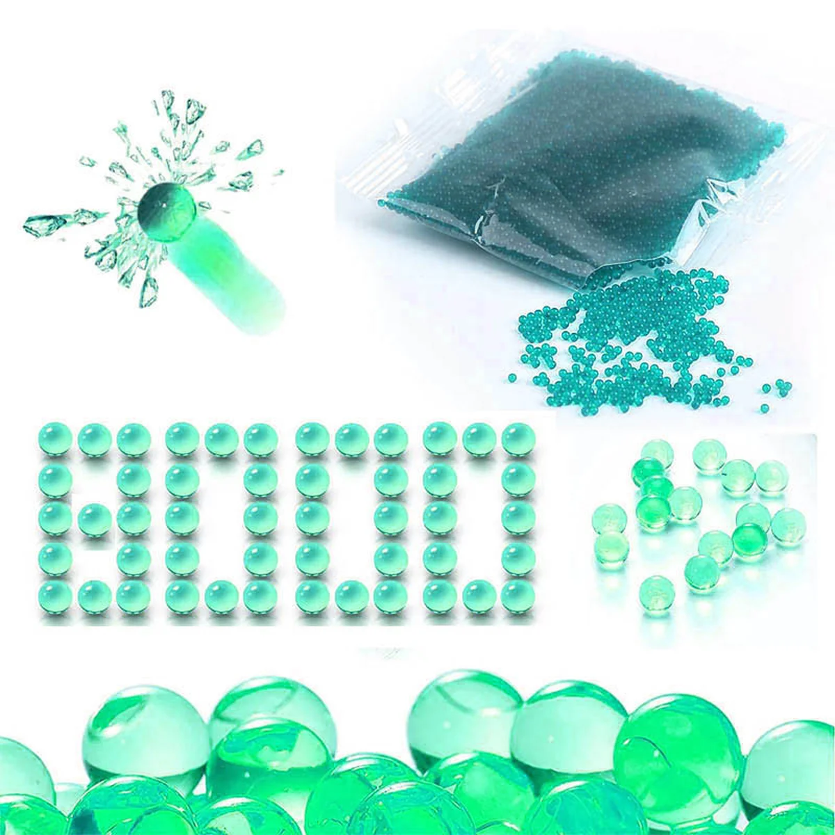 Гидрогелевые шарики (орбизы) 8000 шт. упаковка Green