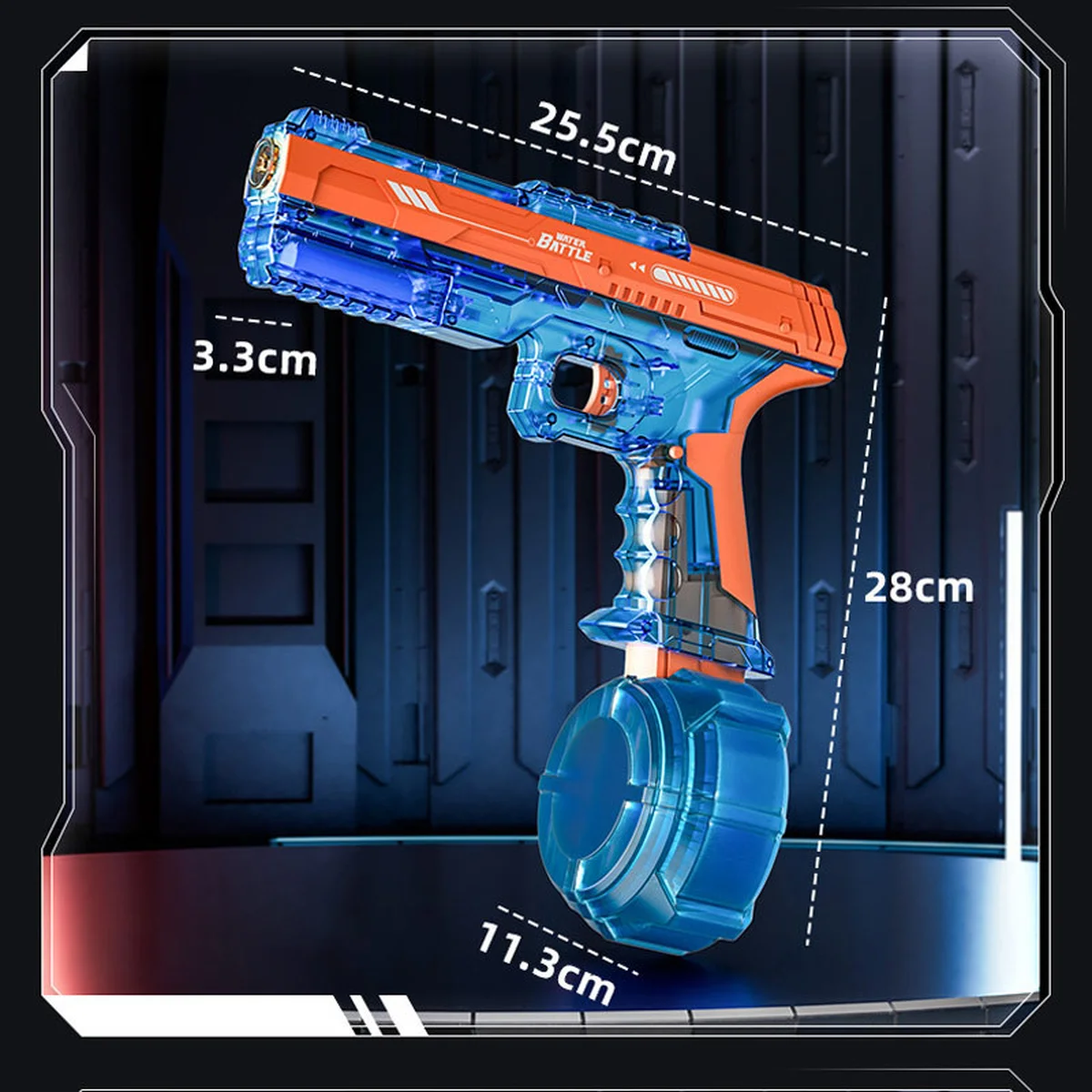 Водный аккумуляторный пистолет Water Gun 66-35 (500ml) with lithium battery Blue / Orange