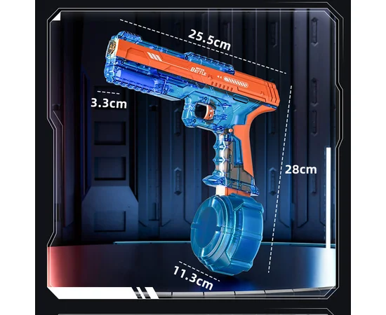 Водяний акумуляторний пістолет Water Gun 66-35 (500ml) with lithium battery Blue / Orange
