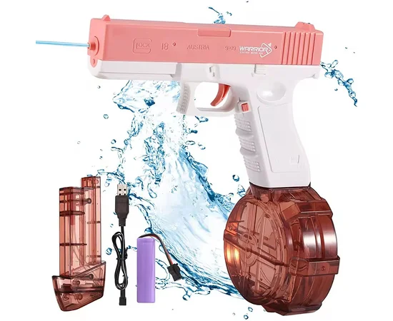 Водяний акумуляторний пістолет Glock Water Gun (250ml) with lithium battery Pink