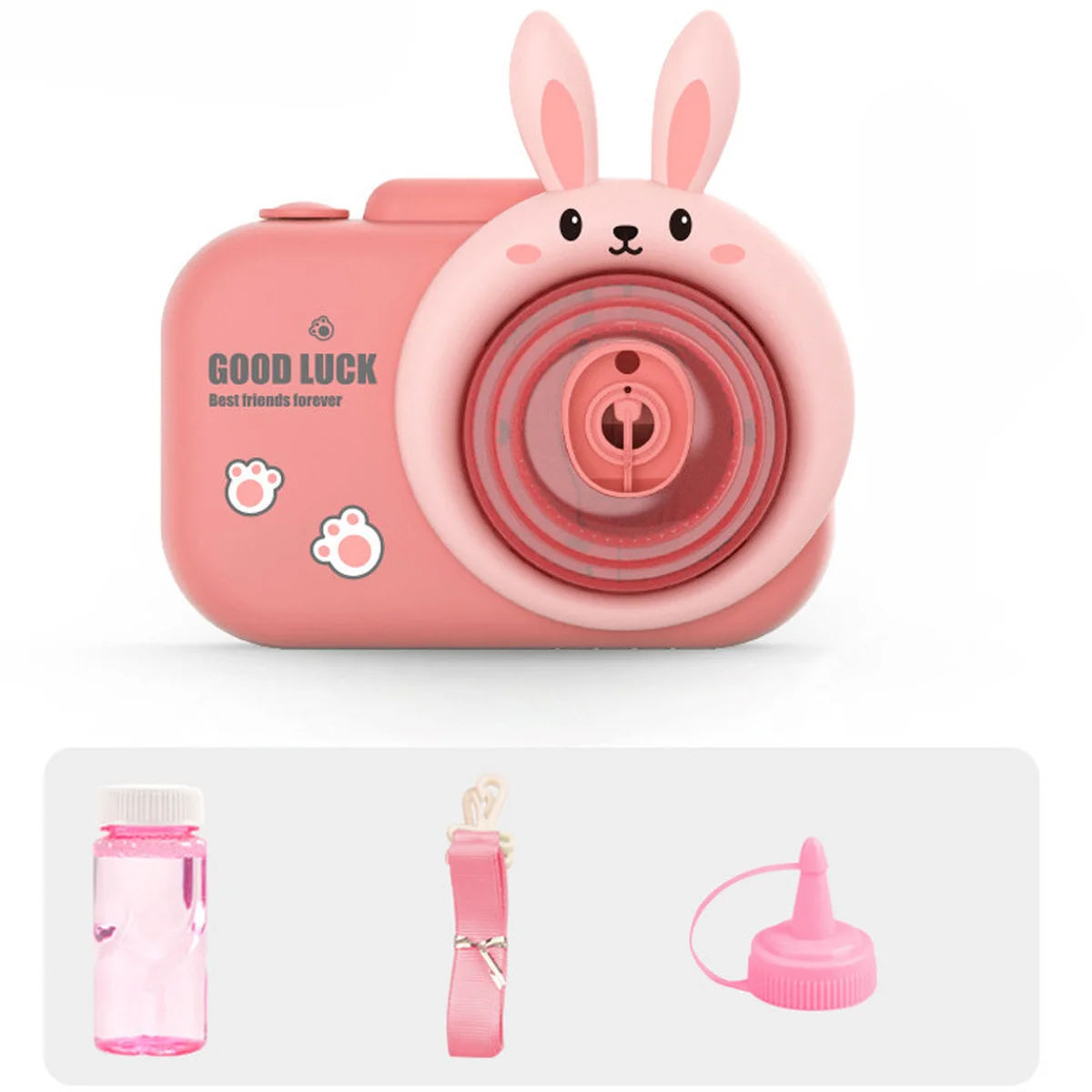 Фотокамера-генератор мыльных пузырей 9996 Children's camera Rabbit / Pink