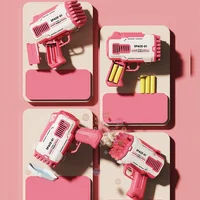 Пистолет для мыльных пузырей Bubble Gun 698-20 с насадками на 32/45 отверстий 50ml Pink