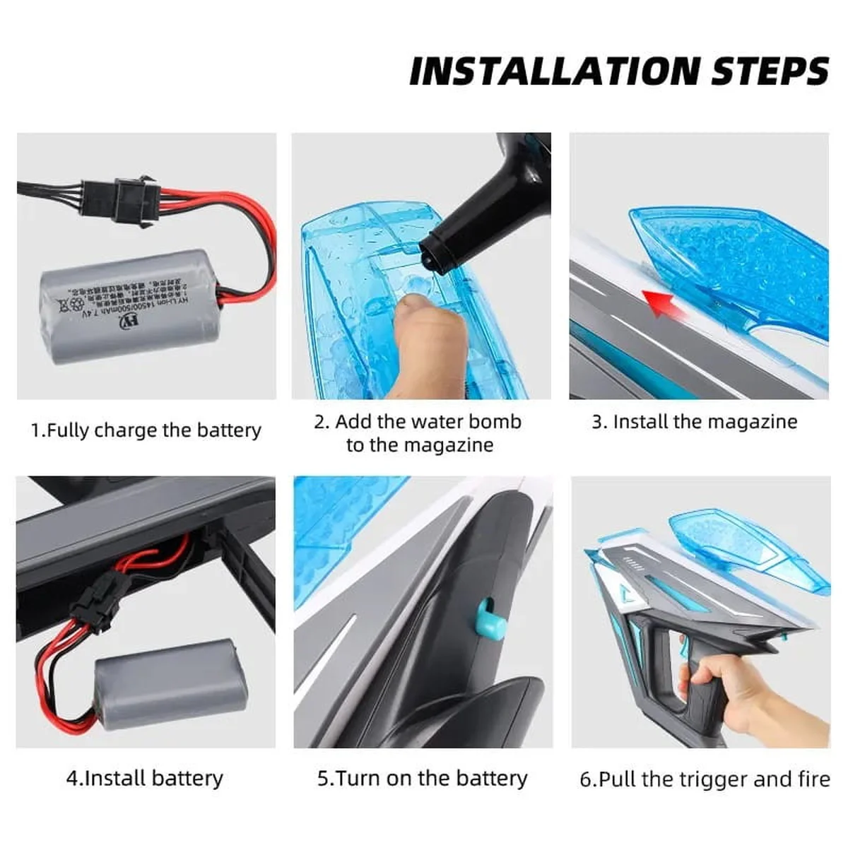 Пистолет на гидрогелевых шариках (орбизах) Gel Energy Space 001 Grey