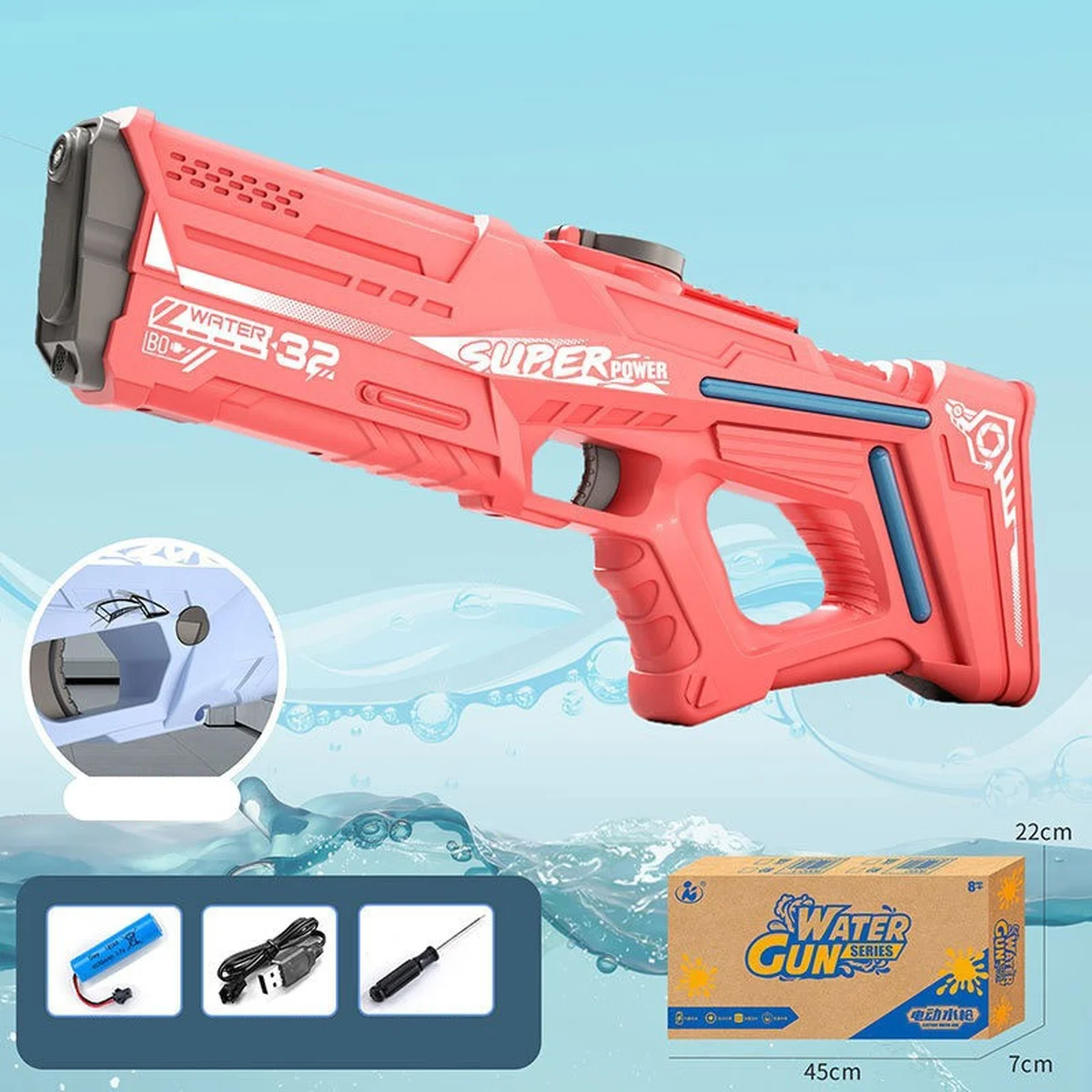 Водный аккумуляторный автомат Space Model Water Gun 9002A (750ml) with lithium battery Red