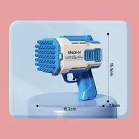 Пистолет для мыльных пузырей Bubble Gun 698-20 с насадками на 32/45 отверстий 50ml Blue