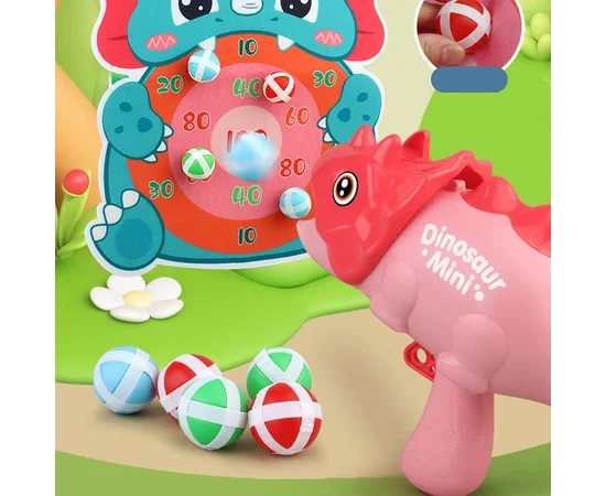 Интерактивная игра Dinosaur Athletics Gun на липучках + мишень Red