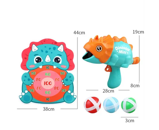 Интерактивная игра Dinosaur Athletics Gun на липучках + мишень Green