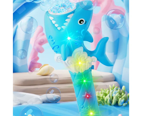 Пистолет с мыльными пузырями H038 Shark + bottle 50ml Light Blue