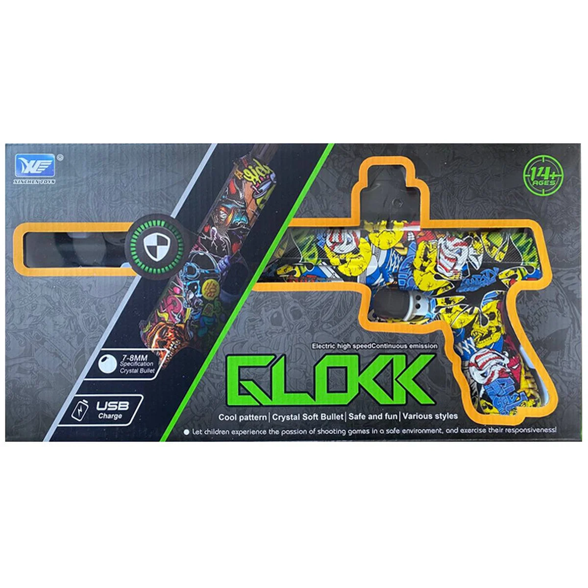 Пистолет на гидрогелевых шариках (орбизах) Glokk Colorful