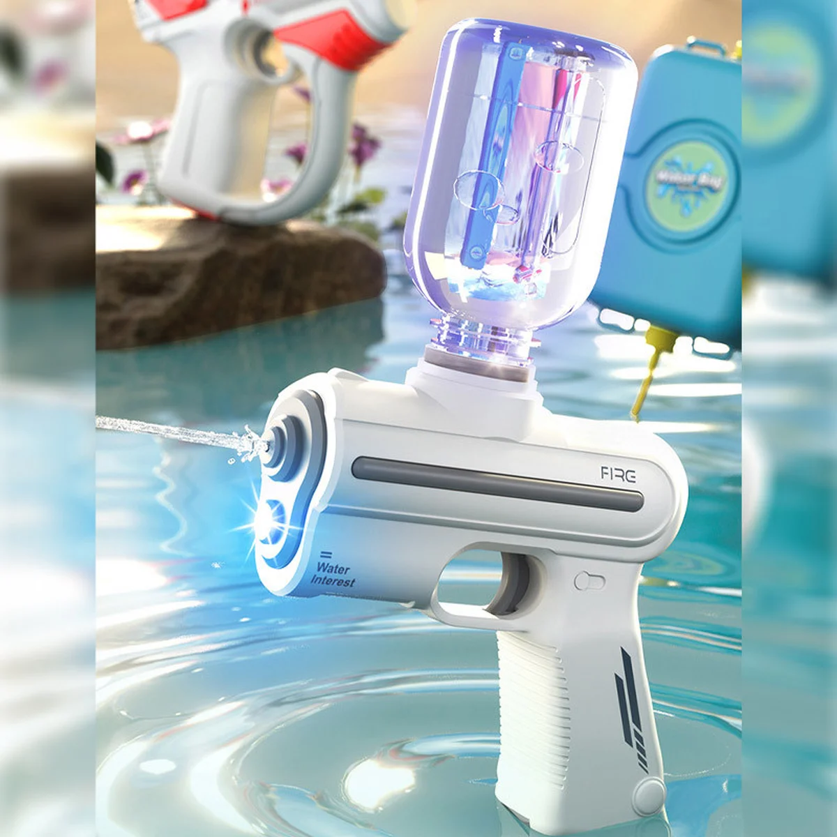 Водний акумуляторний пістолет Water Gun 9007B (200ml) with lithium battery White