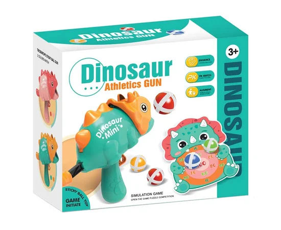 Интерактивная игра Dinosaur Athletics Gun на липучках + мишень Green