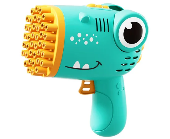 Пістолет для мильних бульбашок Dinosaur Bubble Gun з насадкою на 40 отворів 50ml Green