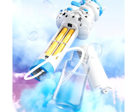 Пістолет із мильними бульбашками H055 Little Unicorn + bottle 50ml Light Blue