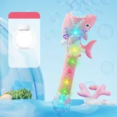 Пистолет с мыльными пузырями H038 Shark + bottle 50ml Pink