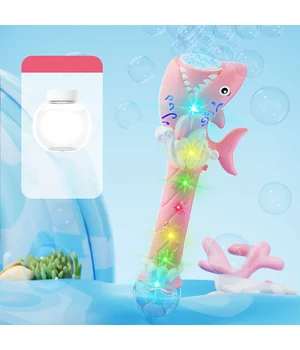 Пистолет с мыльными пузырями H038 Shark + bottle 50ml Pink