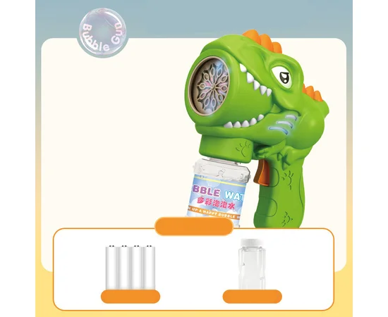 Пистолет с мыльными пузырями H007 Dinosaur + bottle 50ml Green