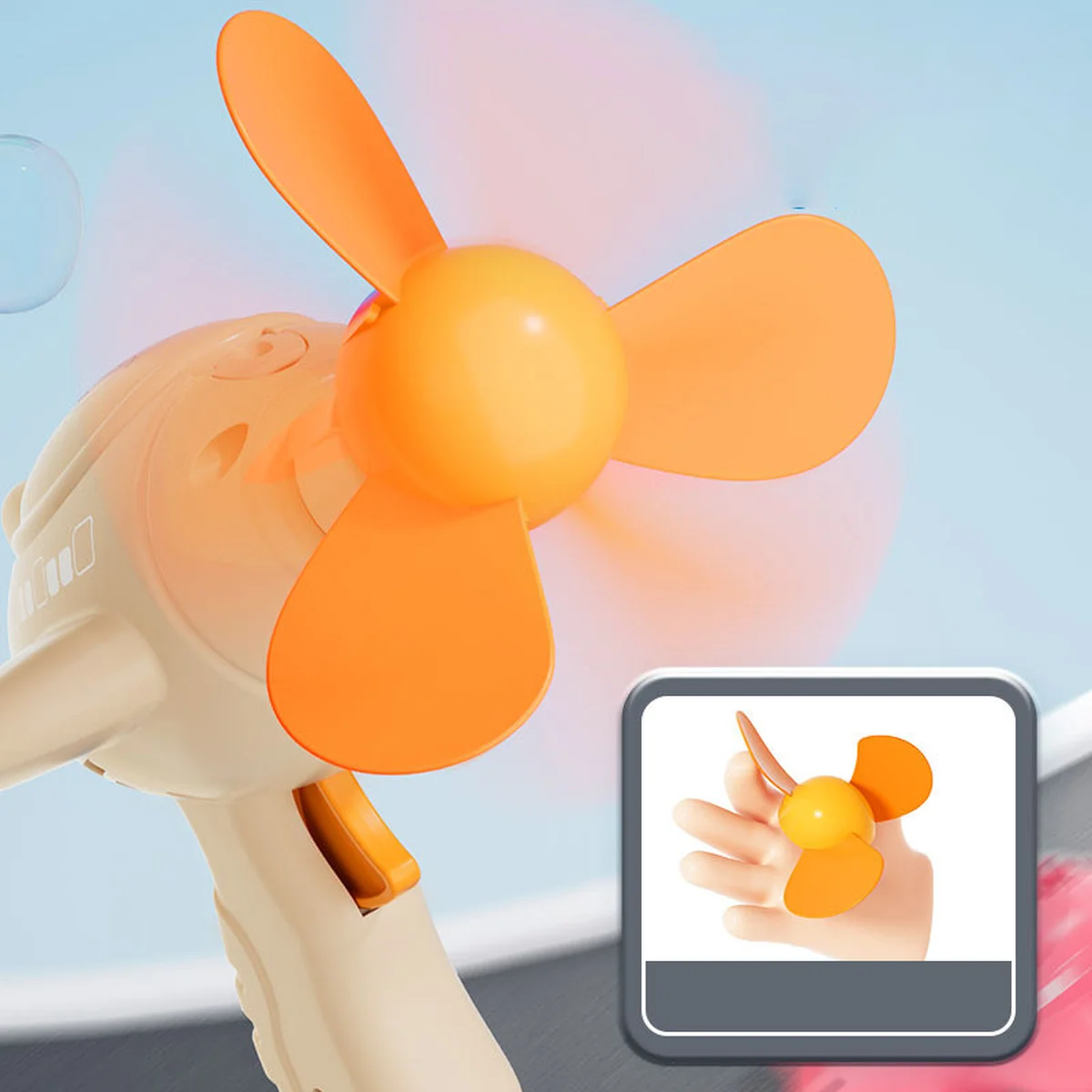 Пистолет для мыльных пузырей H035 Bubble Gun с пропеллером 2in1 + bottle 250ml Biege