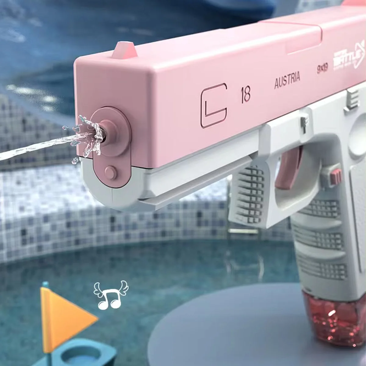 Водный аккумуляторный пистолет Glock Water Gun (250ml) with lithium battery Pink