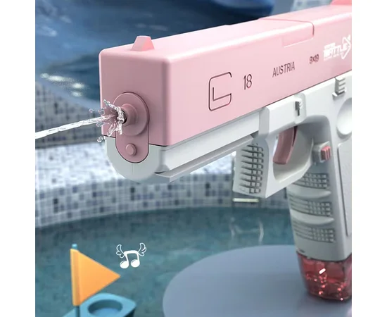 Водяний акумуляторний пістолет Glock Water Gun (250ml) with lithium battery Pink