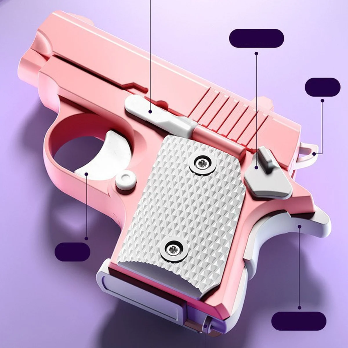 Детский игрушечный пистолет-антистресс Pink / White