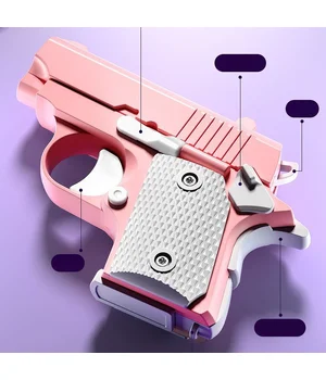 Детский игрушечный пистолет-антистресс Pink / White