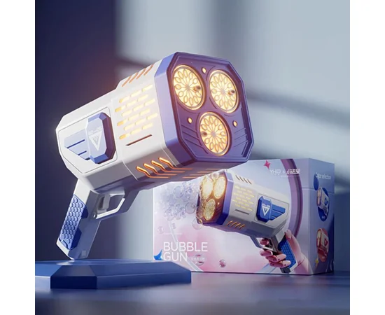 Пистолет с мыльными пузырями SHT 333-16 на 36 отверстий + 2xbottle 150ml Blue